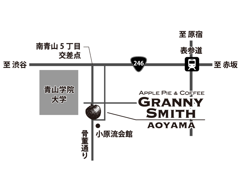  青山店への地図