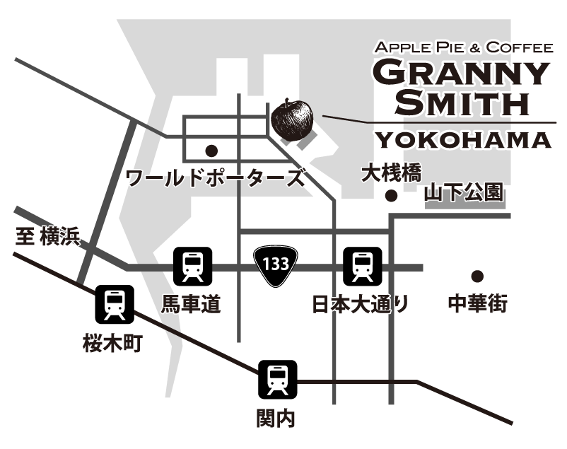 横浜店への地図