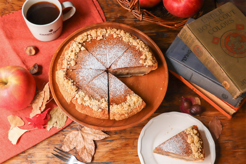 ほうじ茶香る贅沢な秋の新商品『焼きモンブラン アップルパイ』